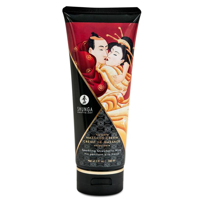 Shunga - Kissable Massage Cream Strawberry 200 ml 1