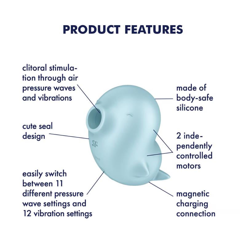 Satisfyer - Sassy Seal Air Pulse Vibrator Blue 1