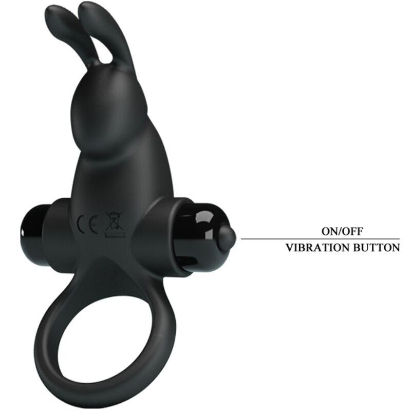 Pretty love - vibrating ring + rabbit clitoris stimulator 10 vibrations black 3