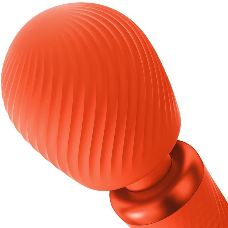 Fun Factory - Vim Silicone Rechargeable Vibrating Weighted Rumble Wand Sunrise Orange 2