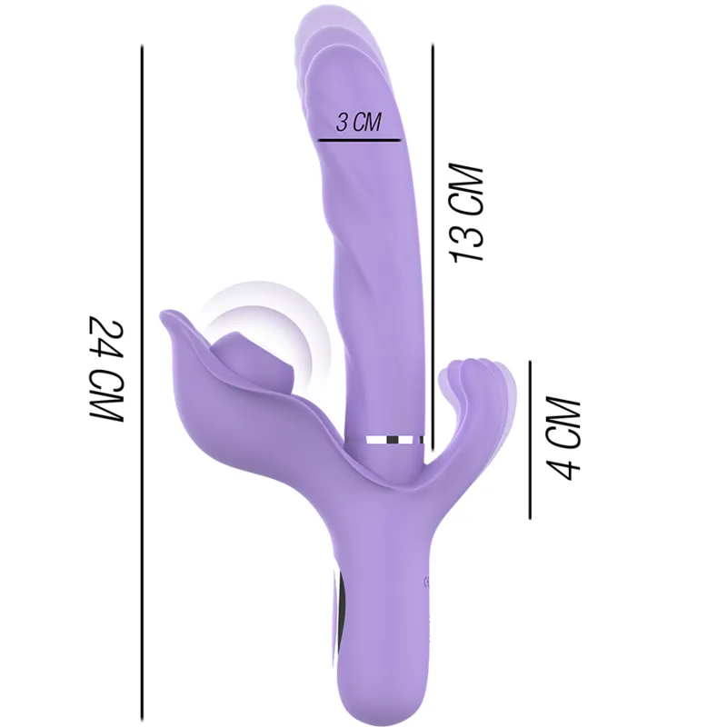 Intense - Billie Multifunction Rechargeable Vibrator Suction & Pulsing Purple 2