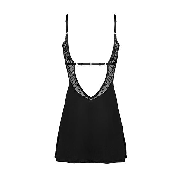 Obsessive - Bellastia Chemise With Thong Black M/L