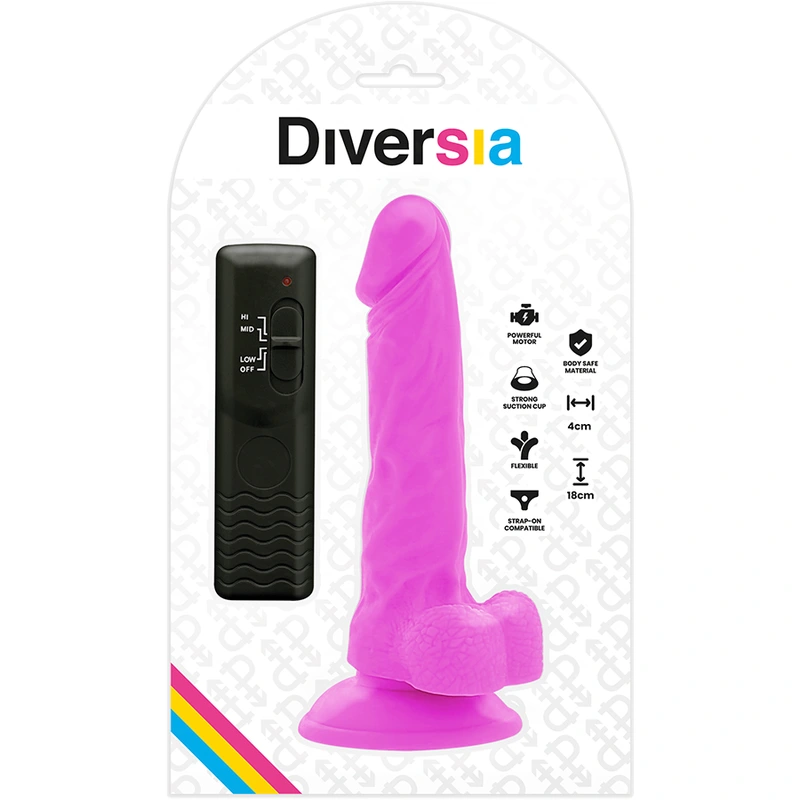 Diversia - flexible vibrating dildo purple 18 cm -o- 4 cm 5
