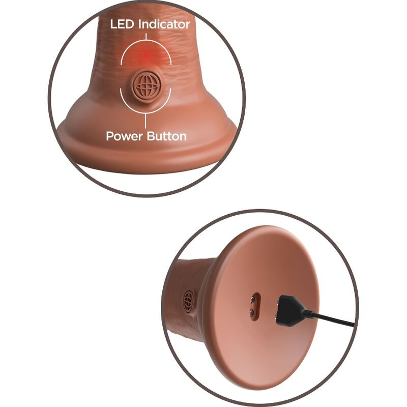 King cock - elite realistic dildo vibrating & silicone 20.3 cm caramel 3