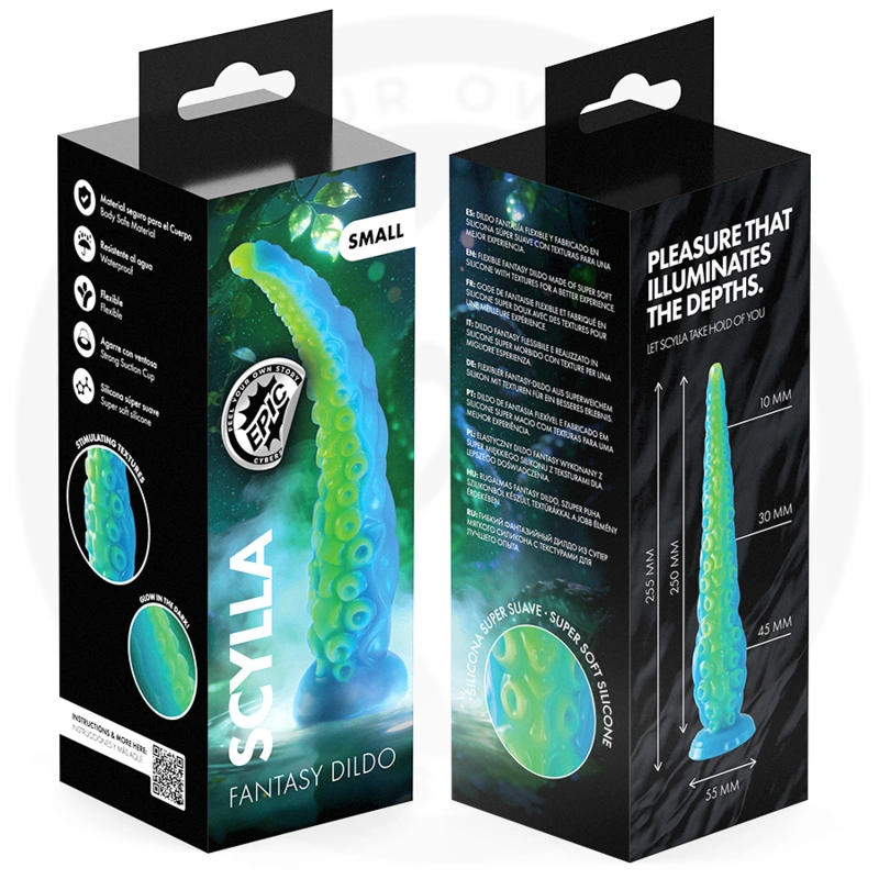 Epic - scylla fluorescent thin tentacle dildo small size 10