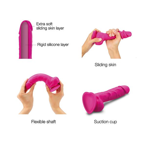 Strap-On-Me - Sliding Skin Realistic Dildo Fuchsia L 9