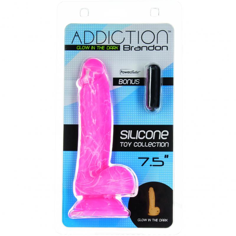 Addiction - Brandon 7.5 Inch Pink Glow In The Dark