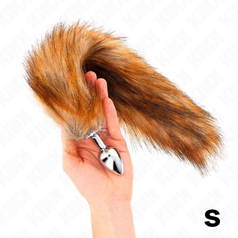 Kink - anal plug size s 7 x 3 cm with synthetic tail 40 cm brown