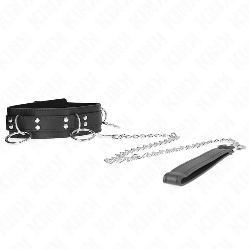 Kink - 3 Ring Slavery Necklace With Strap 80 Cm 53 X 5 Cm 2