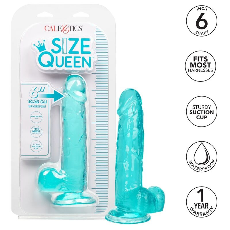 Calexotics - size queen dildo blue 15.3 cm 2