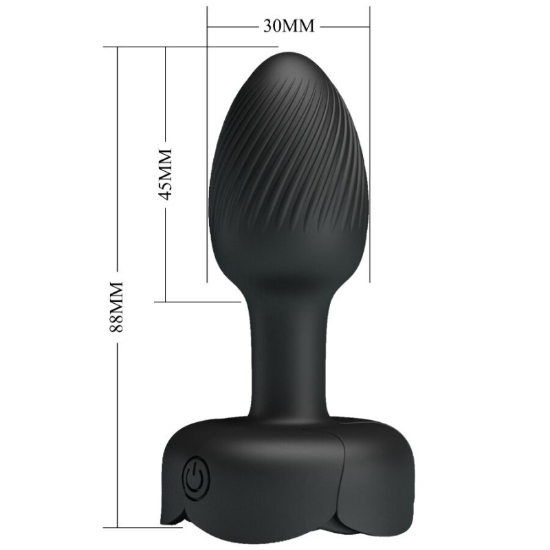 Pretty love - olman anal plug with led light black 8.8 cm 5