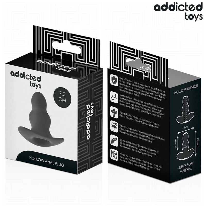 Addicted toys - hollow anal plug silicone size s 7.3 cm 6