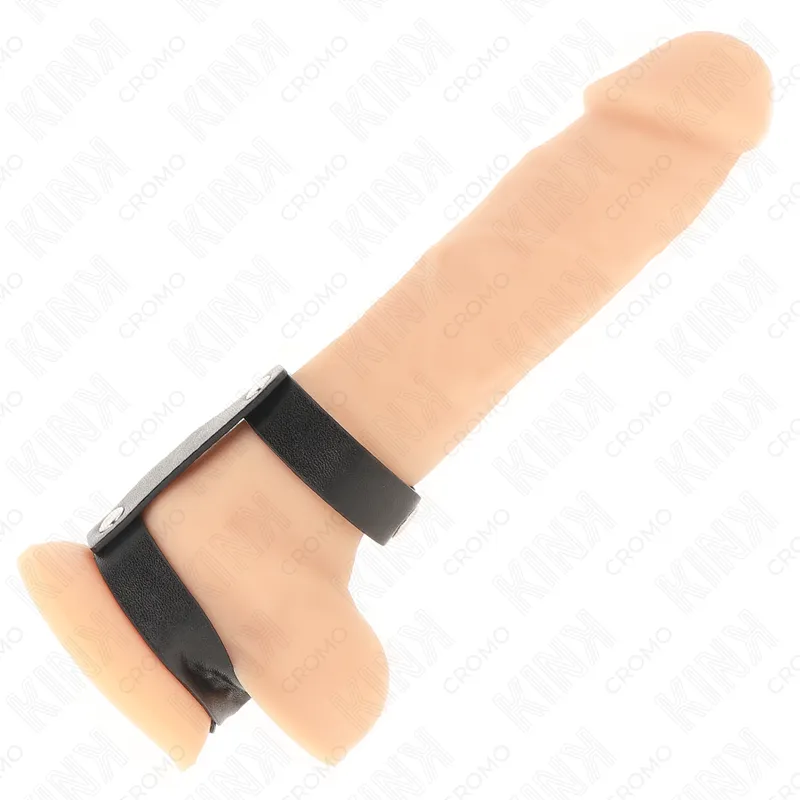 Kink - adjustable double leather penis ring