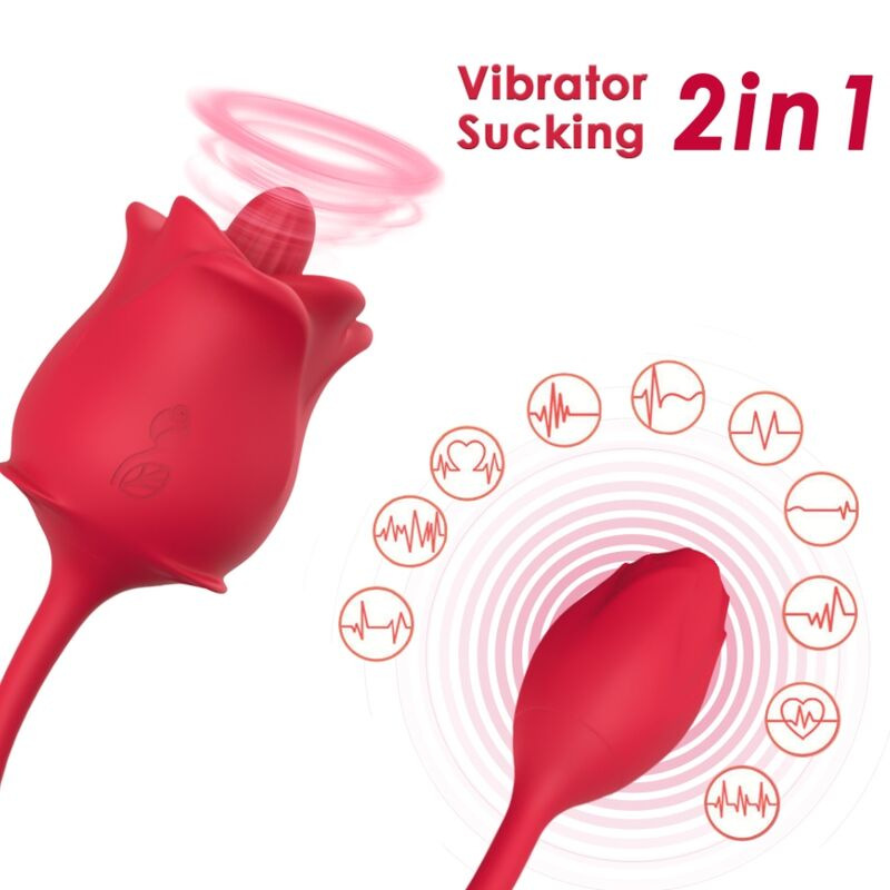 Armony - pink 2 in 1 suction stimulator & vibrator 10 modes with red tail