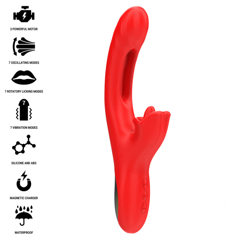 Intense - jessica multifunction vibrator clitoris stimulation 24.8 cm red 1
