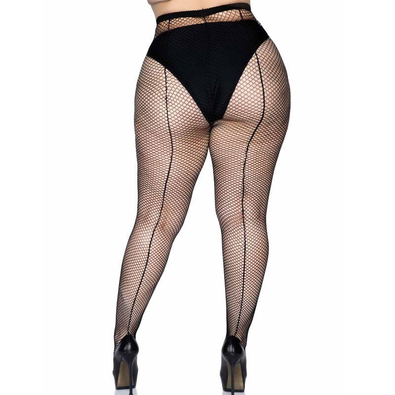 Leg Avenue Backseam Pantyhose - Black Plus Size