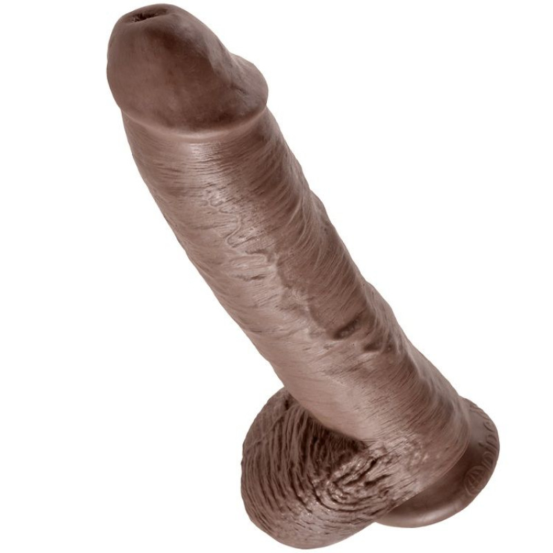 King cock - 10 dildo brown with balls 25.4 cm 3