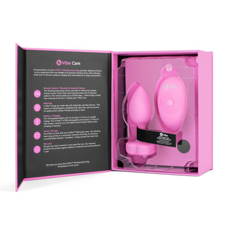 B-Vibe - Vibrating Heart Plug S/M Pink 11