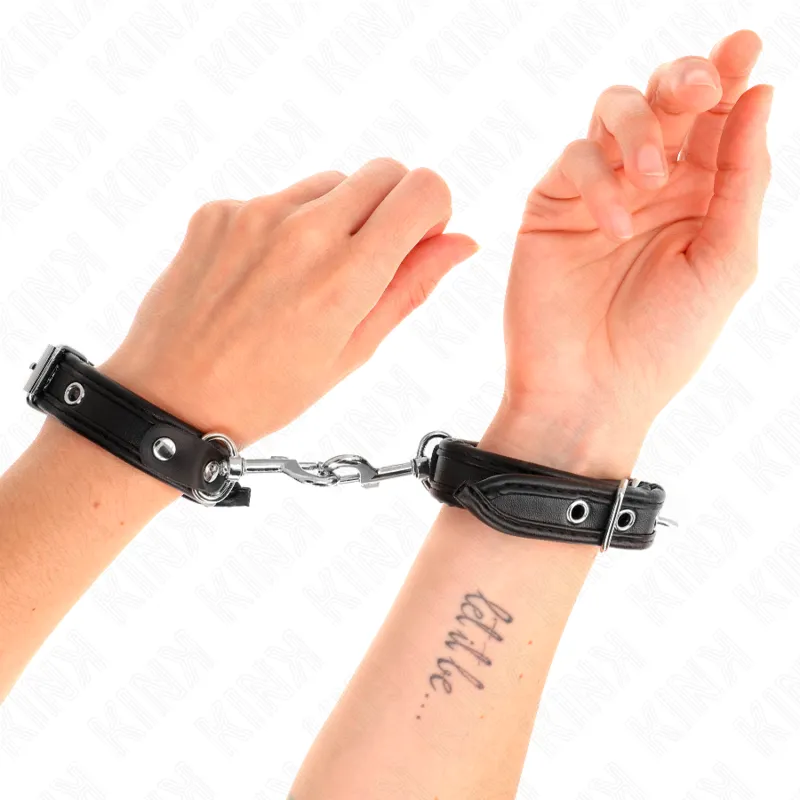 Kink - Mini Black Wristbands With Studs Adjustable 16-22 Cm X 2 Cm