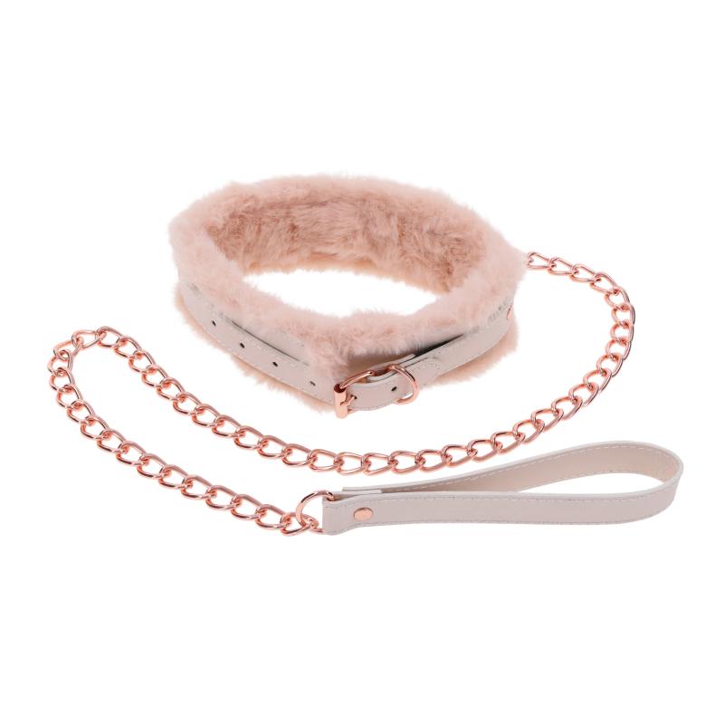 Sportsheets - S&M Peaches ‘N Creame Fur Collar & Leash Cream