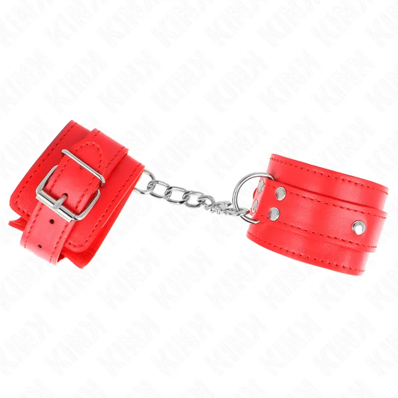 Kink - 3 D-Ring Wrist Restraints Adjustable Red 17.5-25 Cm X 6 Cm