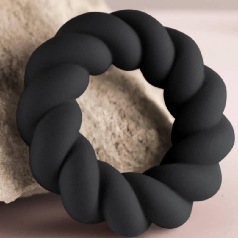 Rocks-off - twist black silicone masturbator ring 4