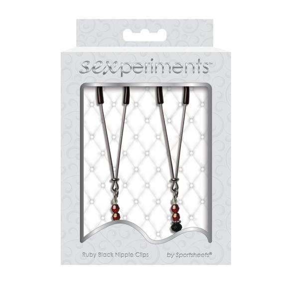 Sportsheets - Sex & Mischief Ruby Black Nipple Clips 3