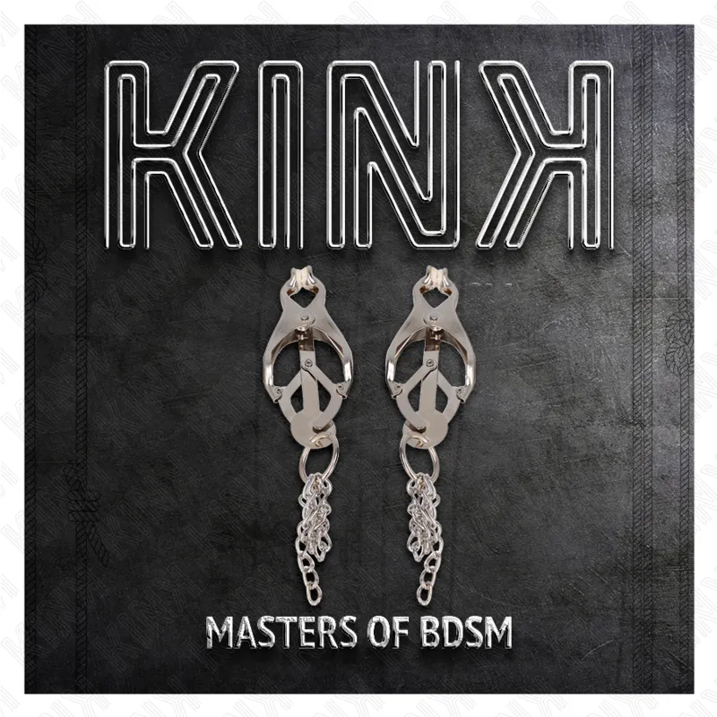 Kink - Japanese Clover Nipple Clamps With Little Chains Silver 4