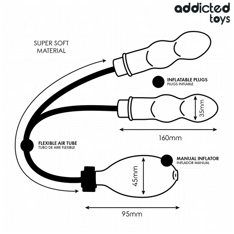 Addicted toys - inflatable double butt plug model 3 3