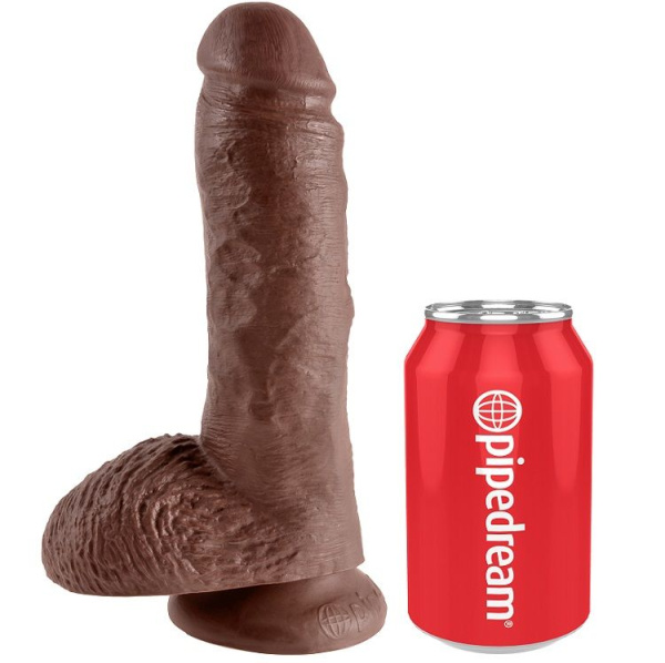 King Cock 8" Cock Brown With Balls 20.3 cm 2