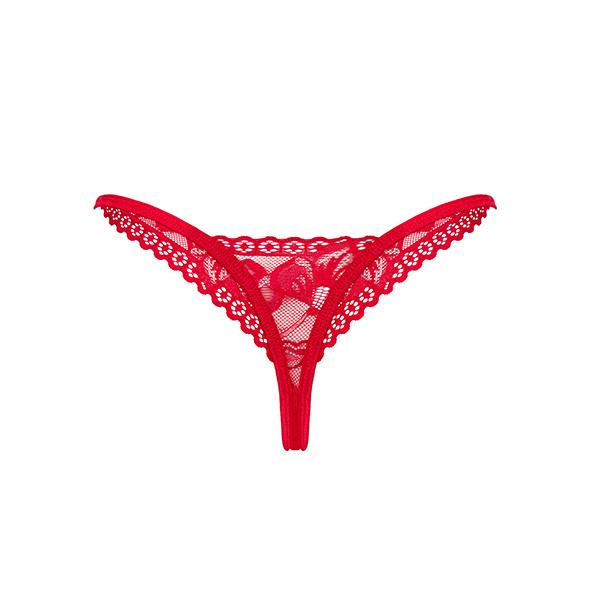Obsessive - Lacy Thong Red Xs/S 9