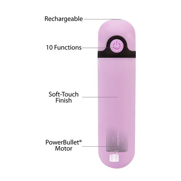 Powerbullet - Rechargeable Vibrating Bullet 10 Function Purp