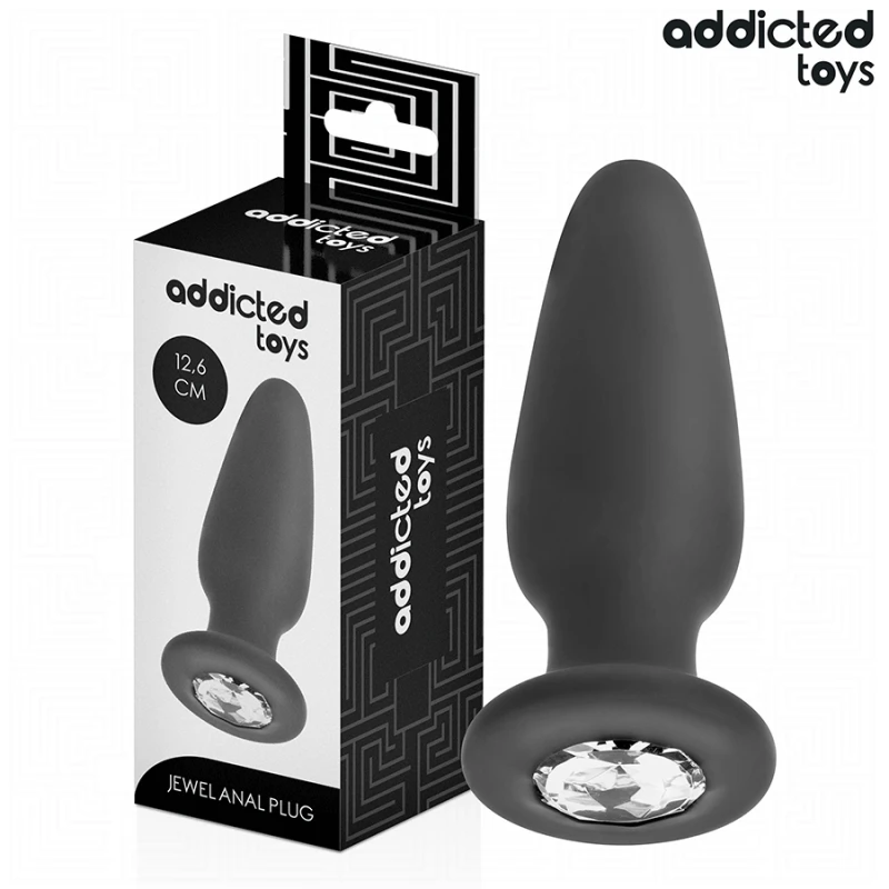 Addicted toys - anal plug with jewel silicone size l 12.6 cm
