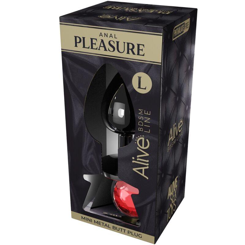 Alive - Anal Pleasure Mini Plug Metal Red Size L