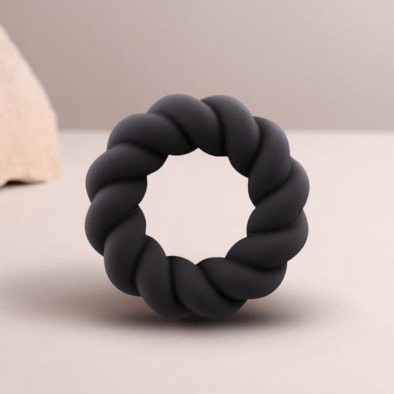 Rocks-off - twist black silicone masturbator ring 1
