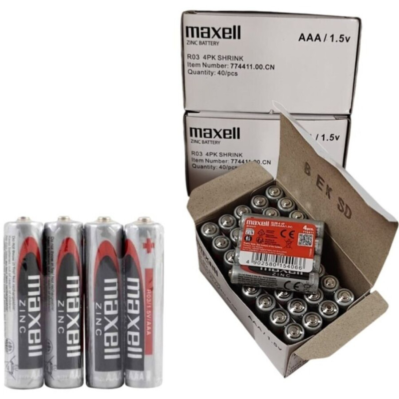 Maxell - battery salina manganeso aaa r03 retractil*4 2