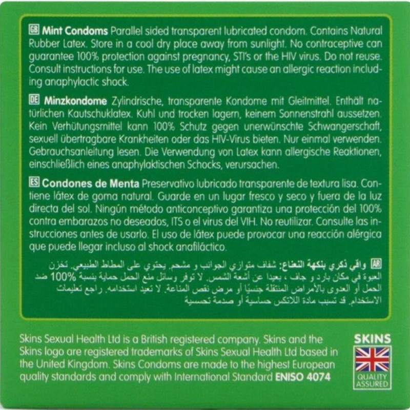 Skins - mint premium condoms pack 4 3