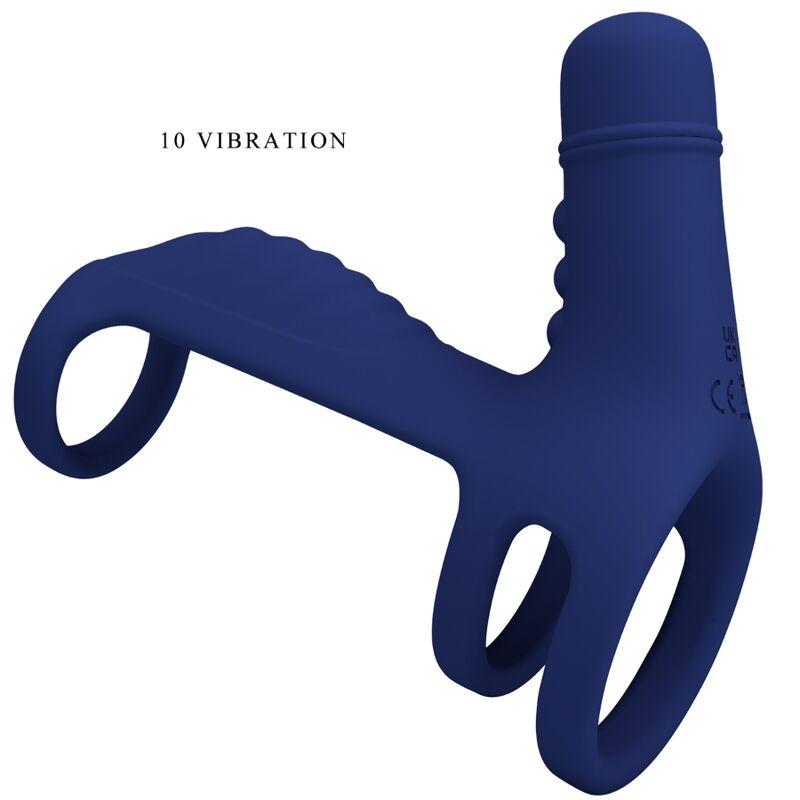 Pretty love - elish vibrating ring with extension blue 6