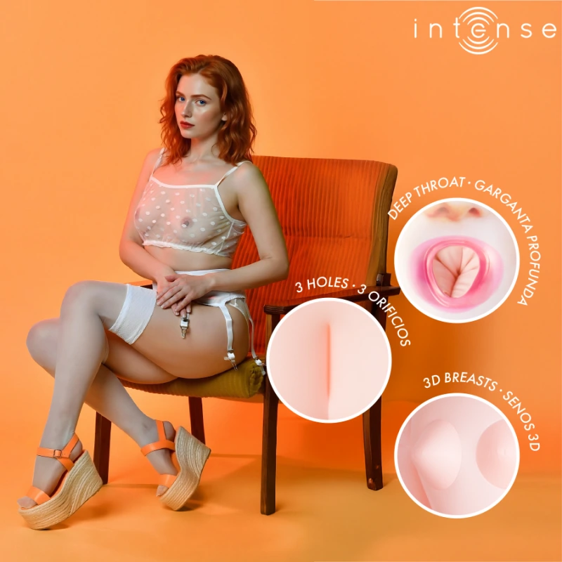 Intense dolls - scarlett inflatable doll with three orifices 3