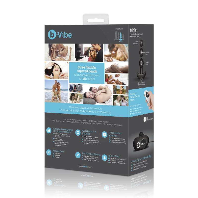 B-Vibe - Triplet Anal Beads Black 10