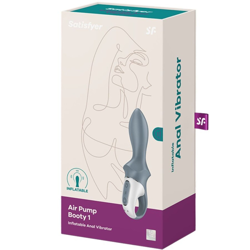 Satisfyer - air pump booty 1 anal inflatable vibrator grey 5