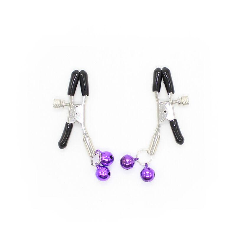 Ohmama Fetish Double Bells Nipple Clamps - Purple 1