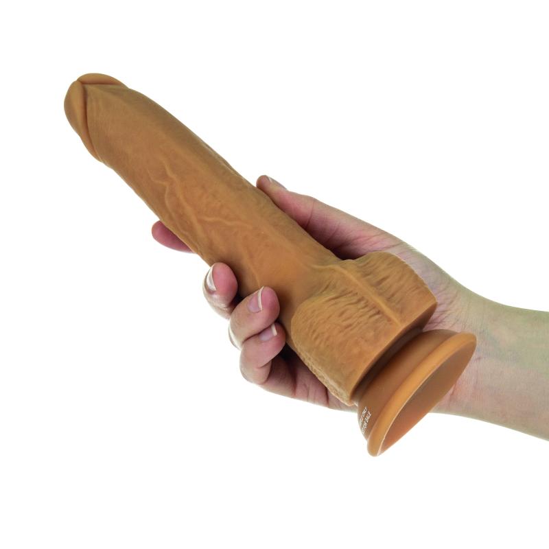Naked Addiction - 9 Inch Thrusting Dong With Remote Caramel 14