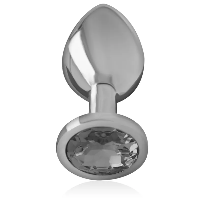 Intense - Metal Aluminum Anal Plug With Black Glass Size M - Análny Kolík 1