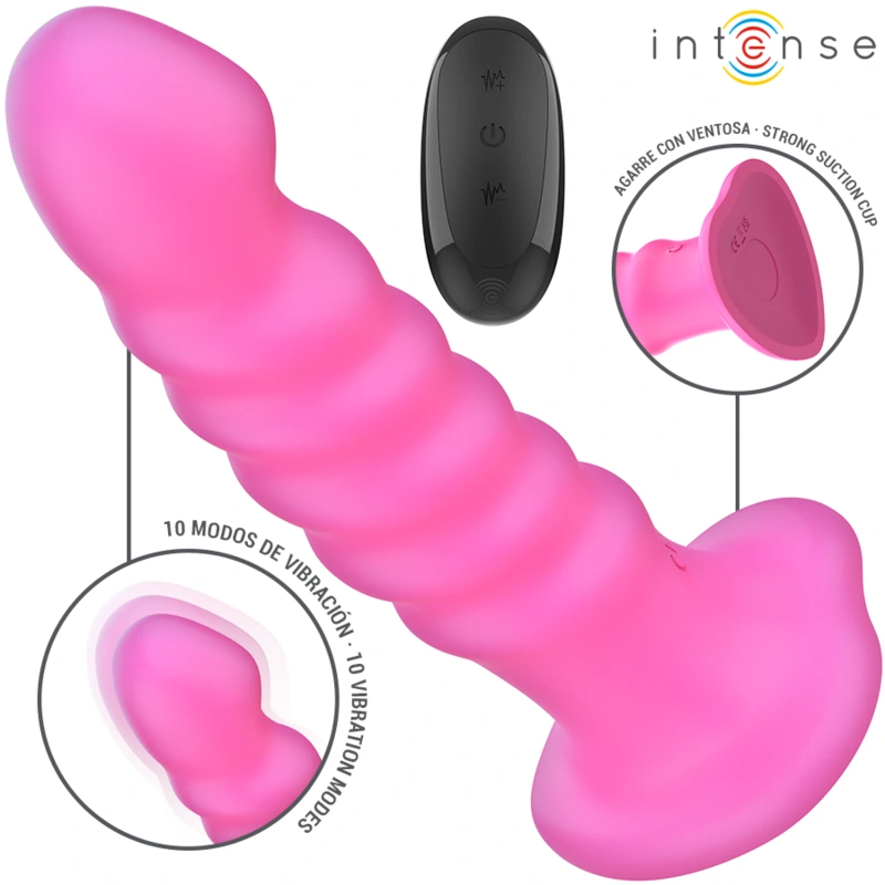 Intense - cindy vibrator size l spiral design 10 vibrations pink remote control 1