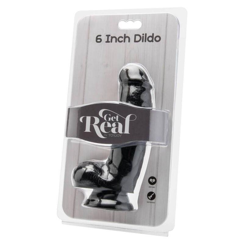Get Real - Dildo 12 Cm With Balls Black 1