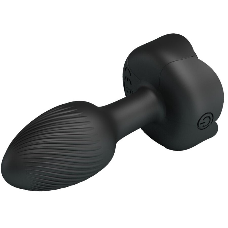 Pretty love - olman anal plug with led light black 8.8 cm 4