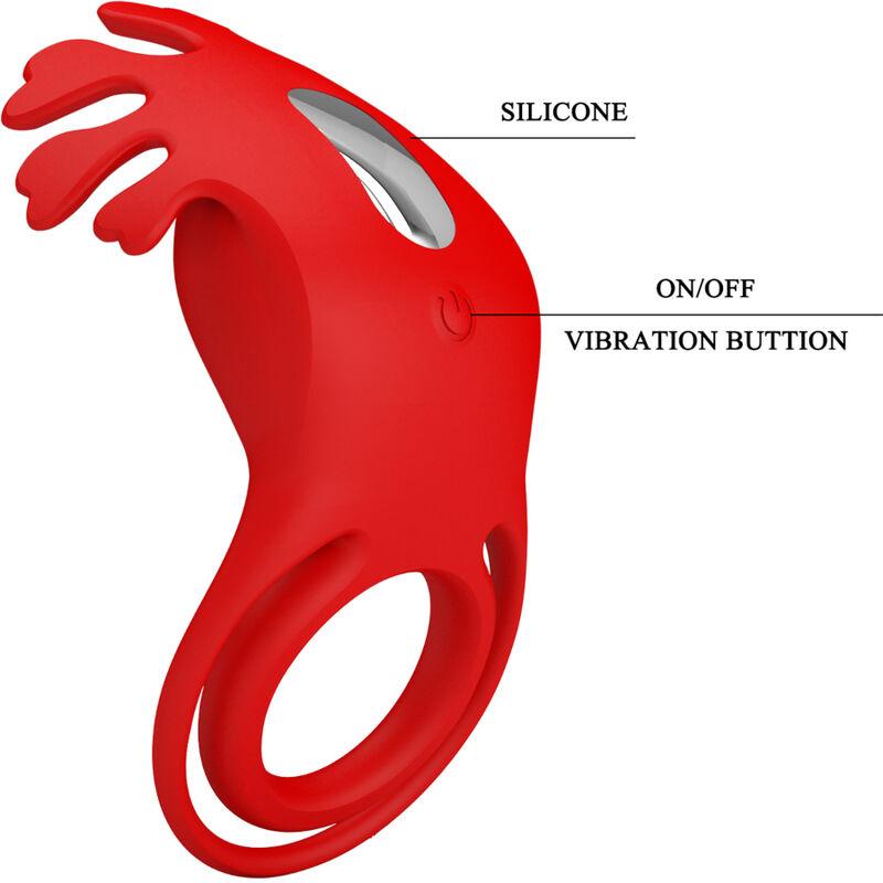 Pretty Love - Ruben Vibrator Ring 7 Vibrations Silicone Red 6