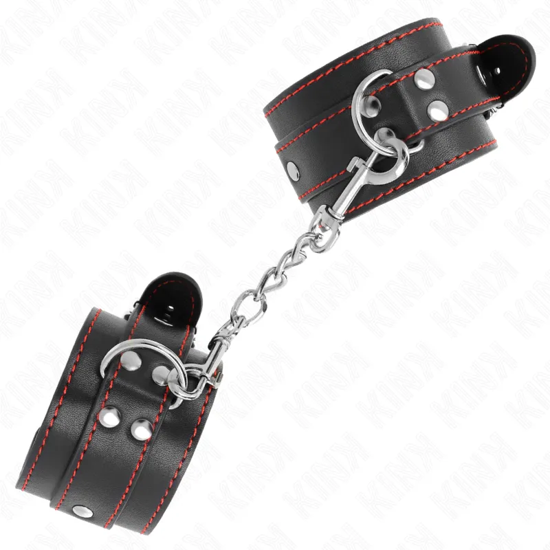 Kink - Wrist Restraints Black With Red Lining Adjustable 20-28 Cm X 5.5 Cm