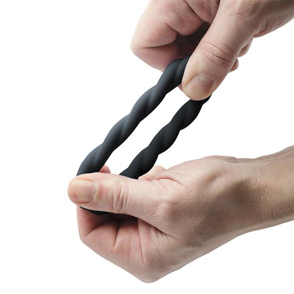 Rocks-Off - Twist Non Vibrating Liquid Silicone Ring Black 11